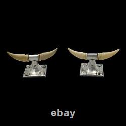 2 Antique Solid Silver Knife Holders, Edward John Haseler & Noble Haseler