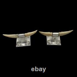 2 Antique Solid Silver Knife Holders, Edward John Haseler & Noble Haseler