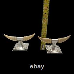 2 Antique Solid Silver Knife Holders, Edward John Haseler & Noble Haseler