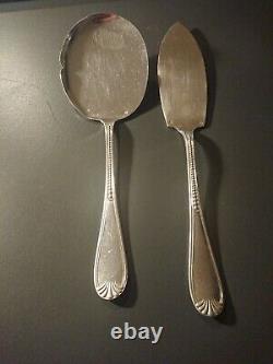 2 Old Cake Shovels And Fruit Silver Solid Punch Minerve Head