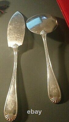 2 Old Cake Shovels And Fruit Silver Solid Punch Minerve Head