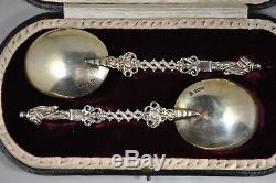 2 Spoons Antique Silver Antique Vermeil Spoon Coin Silver Sheffiel 1911