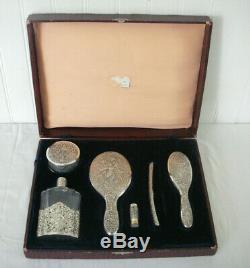 500-600gr Silver Cambodia Former Indochina Box Makeup Vanity