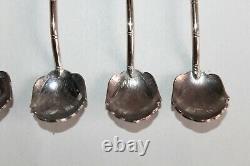 6 Old Cocktail Spoons In Solid Silver 800 And Vermeil Decoration Ants