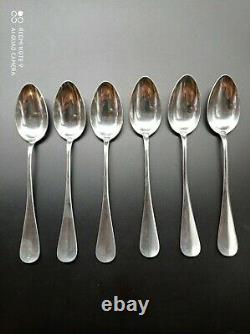 6 Old Small Spoon In Solid Silver Decoration Floral Medallion In Box