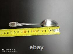 6 Old Small Spoon In Solid Silver Decoration Floral Medallion In Box