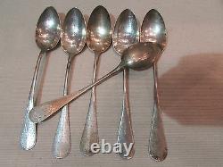 6 Old Small Spoonfuls Solid Silver Poinconne Epoch 1900 Monogram Al