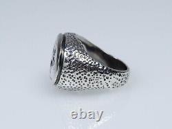 835 Silver Antique Ring for Men Roman Pattern Solid