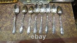 8 antique small solid silver spoons epoch 1900 Minerva hallmark style LXVI