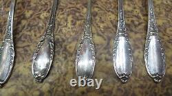 8 antique small solid silver spoons epoch 1900 Minerva hallmark style LXVI