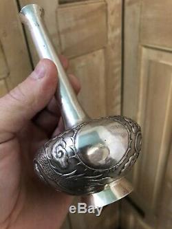 90gr Chinese Vase Sterling Silver Solid Silver Old Indochina China Dragon