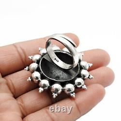 925 Solid Silver Vintage Cocktail Ring Flower Size 10 T5