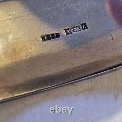 925 Sterling Silver Engraved Opening Bangle Anchor Lion Hallmarks 1960 Vintage 58g