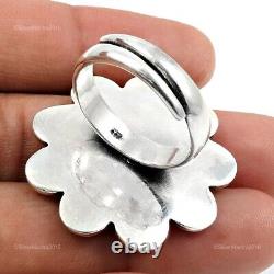 925 Sterling Silver Vintage Cocktail Flower Ring Size 9 D69