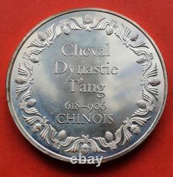 ANCIENT MEDAL IN SOLID SILVER HORSE DYNASTY TANG 618 906 in SUP