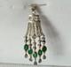 Antique Art Deco Pendant 18k Gold Solid Silver Emerald Diamond Chandelier 1930