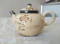 ANTIQUE CERAMIC TEAPOT JAPAN SOLID SILVER silver Japanese Satsuma teapot