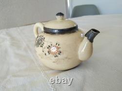 ANTIQUE CERAMIC TEAPOT JAPAN SOLID SILVER silver Japanese Satsuma teapot