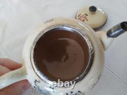 ANTIQUE CERAMIC TEAPOT JAPAN SOLID SILVER silver Japanese Satsuma teapot