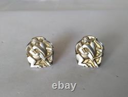 ANTIQUE CUFFLINKS SOLID SILVER ART DECO MODERNIST CUBIST Sagittarius