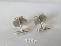 ANTIQUE CUFFLINKS SOLID SILVER ART DECO MODERNIST CUBIST Sagittarius