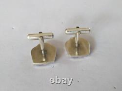 ANTIQUE CUFFLINKS SOLID SILVER ART DECO MODERNIST CUBIST Sagittarius