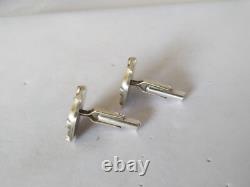 ANTIQUE CUFFLINKS SOLID SILVER ART DECO MODERNIST CUBIST Sagittarius