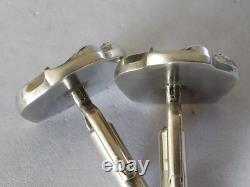 ANTIQUE CUFFLINKS SOLID SILVER ART DECO MODERNIST CUBIST Sagittarius