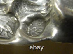 ANTIQUE FLAT PLATE SILVER TRAY PLATE SOLID SILVER PORTUGUESE HALLMARKS 172 grams