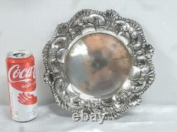 ANTIQUE FLAT PLATE SILVER TRAY PLATE SOLID SILVER PORTUGUESE HALLMARKS 172 grams