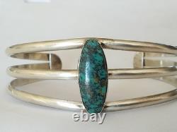 ANTIQUE NAVAJO STERLING SILVER TURQUOISE BRACELET Native Sterling