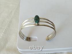 ANTIQUE NAVAJO STERLING SILVER TURQUOISE BRACELET Native Sterling