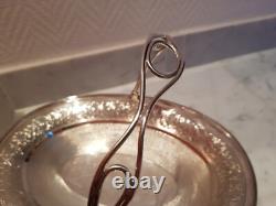 ANTIQUE PRETTY LARGE SILVER BASKET WITH HANDLE 585 GRAMS