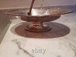 ANTIQUE PRETTY LARGE SILVER BASKET WITH HANDLE 585 GRAMS