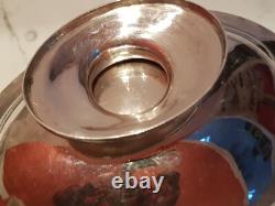 ANTIQUE PRETTY LARGE SILVER BASKET WITH HANDLE 585 GRAMS