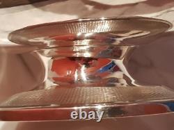 ANTIQUE PRETTY LARGE SILVER BASKET WITH HANDLE 585 GRAMS
