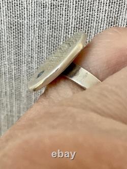 ANTIQUE RING Pinky Finger SAPPHIRE AND STERLING SILVER - SUPERB SIGNET RING