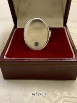 ANTIQUE RING Pinky Finger SAPPHIRE AND STERLING SILVER - SUPERB SIGNET RING