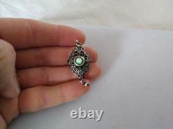 ANTIQUE SILVER FILIGREE ROSARY PENDANT BAVARIA 19th CENTURY ENAMEL BAVARIAN