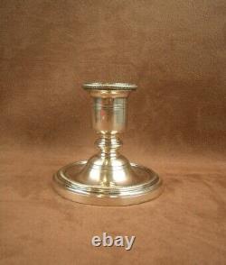 ANTIQUE SOLID SILVER CANDLESTICK with MINERVE HALLMARK ORFÈVRE TETARD FRERES