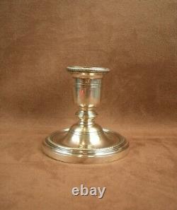 ANTIQUE SOLID SILVER CANDLESTICK with MINERVE HALLMARK ORFÈVRE TETARD FRERES