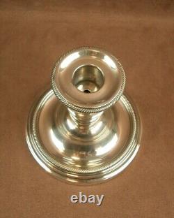 ANTIQUE SOLID SILVER CANDLESTICK with MINERVE HALLMARK ORFÈVRE TETARD FRERES
