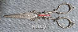 ANTIQUE SOLID SILVER SCISSORS OF 916 THOUSANDTHS. Weight 46.20 gr. 145 x 50 mm