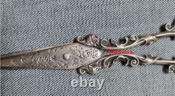 ANTIQUE SOLID SILVER SCISSORS OF 916 THOUSANDTHS. Weight 46.20 gr. 145 x 50 mm