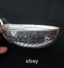 ANTIQUE SOLID SILVER TASTEVIN NAMED TASTE VIN hallmark JFP ROOSTER 116 g 93 mm