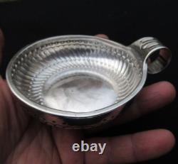 ANTIQUE SOLID SILVER TASTEVIN NAMED TASTE VIN hallmark JFP ROOSTER 116 g 93 mm