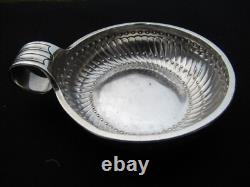 ANTIQUE SOLID SILVER TASTEVIN NAMED TASTE VIN hallmark JFP ROOSTER 116 g 93 mm