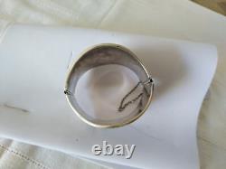 ANTIQUE STERLING SILVER DRAGON CUFF BRACELET CHINA INDOCHINA