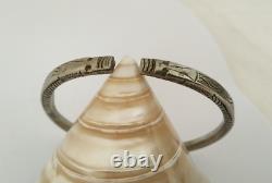 Ancien Bracelet Jonc Argent Massif Dragon Chine XIX Chinese Export Silver