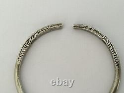 Ancien Bracelet Jonc Argent Massif Dragon Chine XIX Chinese Export Silver